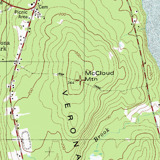 Topographic Map of McCloud Mountain, ME