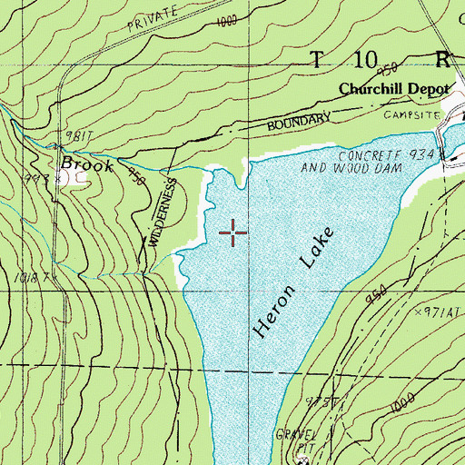 Topographic Map of McCluskey Brook, ME