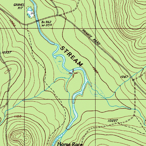 Topographic Map of McCluskey Brook, ME