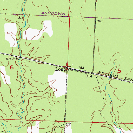 Topographic Map of Long, AR