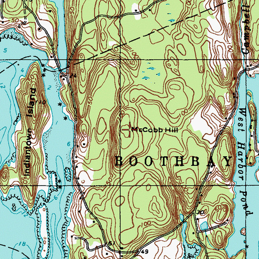 Topographic Map of McCobb Hill, ME