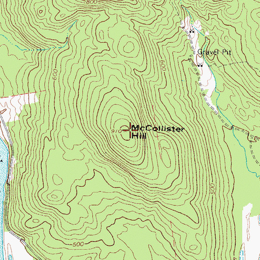 Topographic Map of McCollister Hill, ME