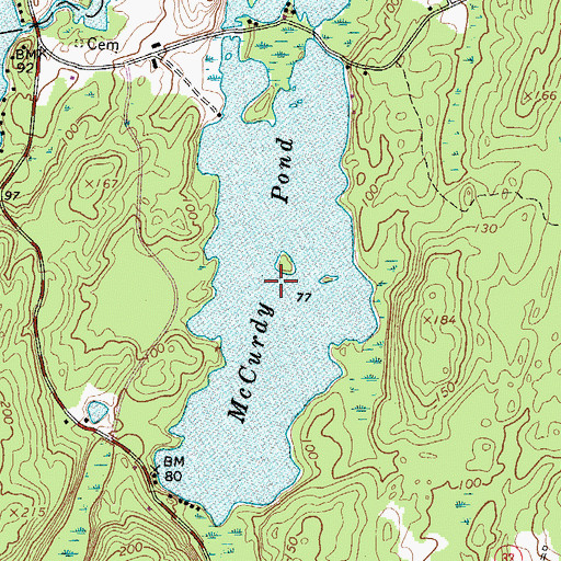 Topographic Map of McCurdy Pond, ME