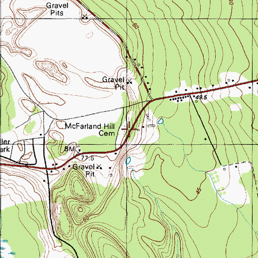 Topographic Map of McFarland Hill Cemetery, ME