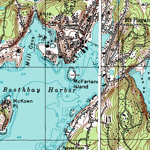 Topographic Map of McFarland Island, ME