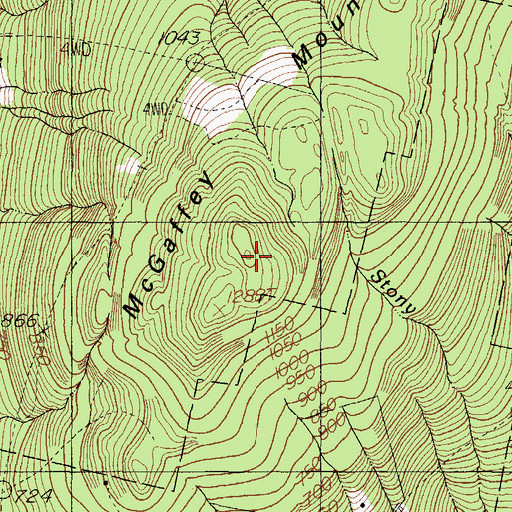 Topographic Map of McGaffey Mountain, ME