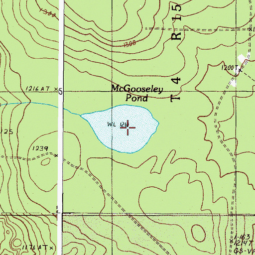 Topographic Map of McGooseley Pond, ME