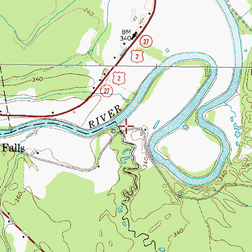 Topographic Map of McGurdy Stream, ME