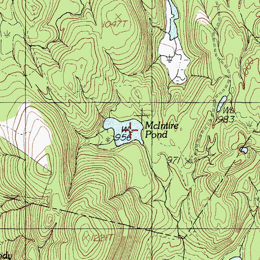 Topographic Map of McIntire Pond, ME