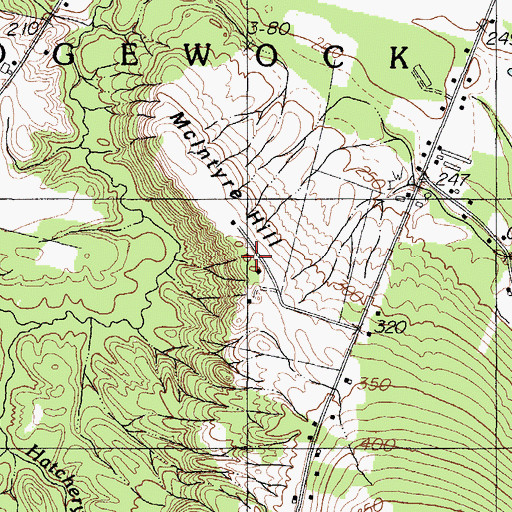 Topographic Map of McIntrye Hill, ME
