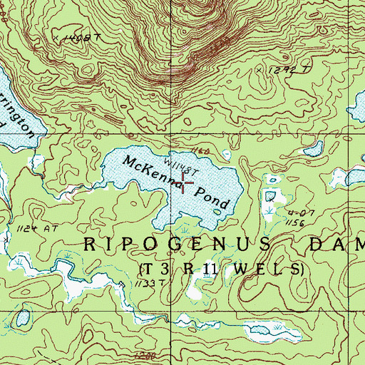 Topographic Map of McKenna Pond, ME