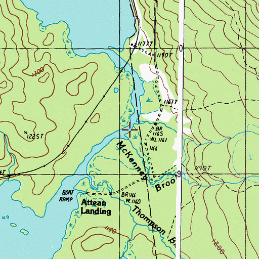 Topographic Map of McKenney Brook, ME