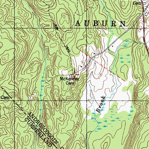 Topographic Map of McKenney Cemetery, ME