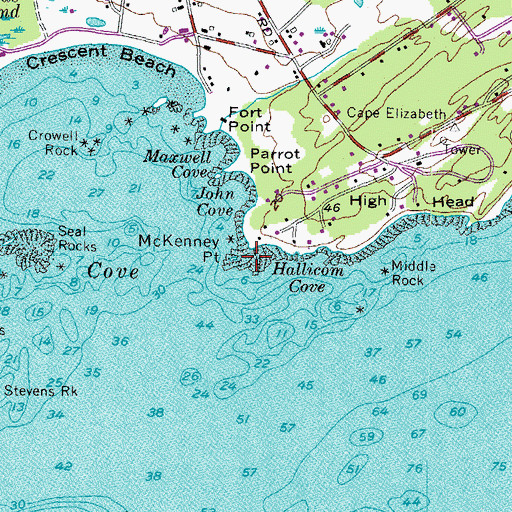 Topographic Map of McKenney Point, ME