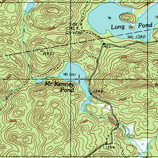 Topographic Map of McKenney Pond, ME
