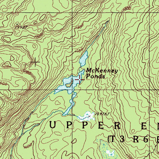 Topographic Map of McKenney Ponds, ME