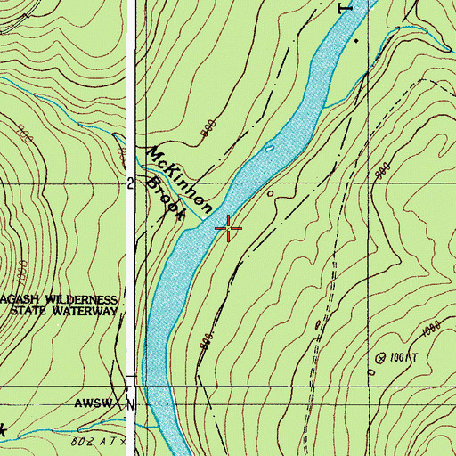 Topographic Map of McKinnon Brook, ME
