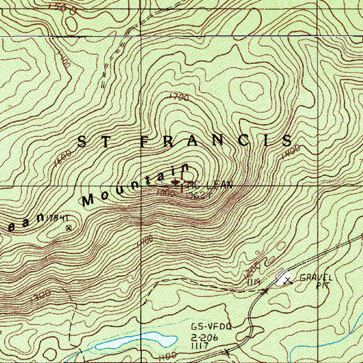 Topographic Map of McLean Mountain, ME