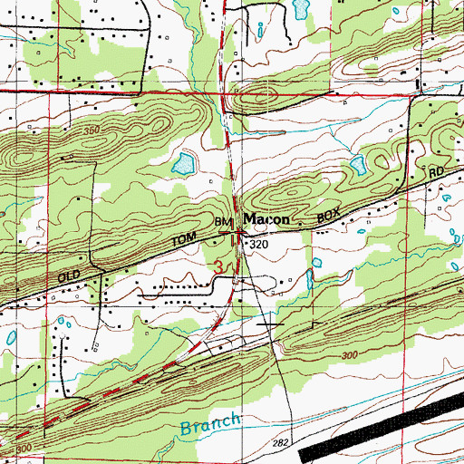 Topographic Map of Macon, AR
