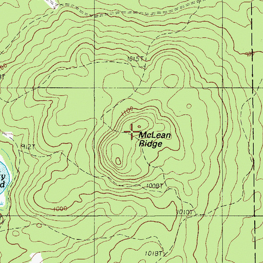 Topographic Map of McLean Ridge, ME