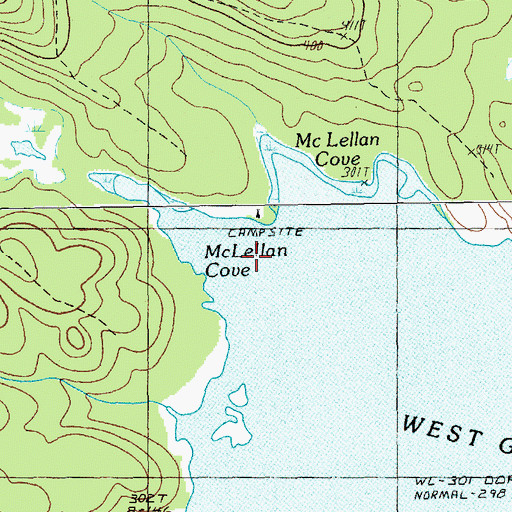 Topographic Map of McLellan Cove, ME