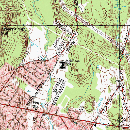 Topographic Map of Thomas McMahon Elementary School, ME