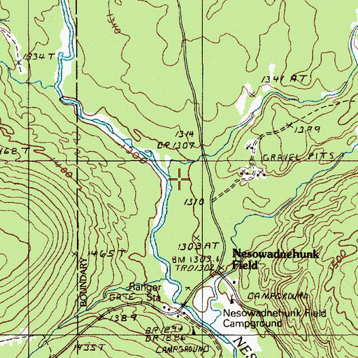 Topographic Map of McManus Brook, ME