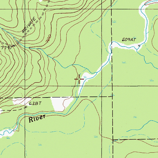Topographic Map of McNally Brook, ME