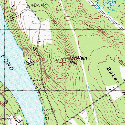 Topographic Map of McWain Hill, ME