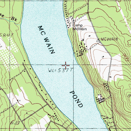 Topographic Map of McWain Pond, ME