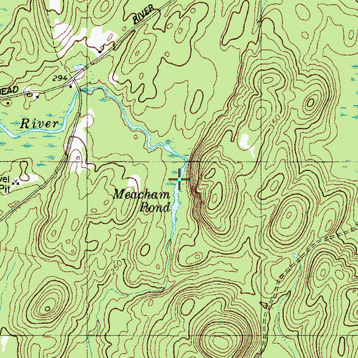 Topographic Map of Meacham Pond, ME
