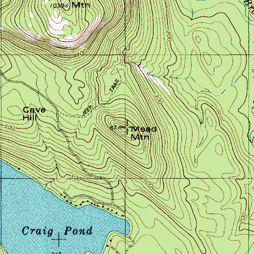 Topographic Map of Mead Mountain, ME