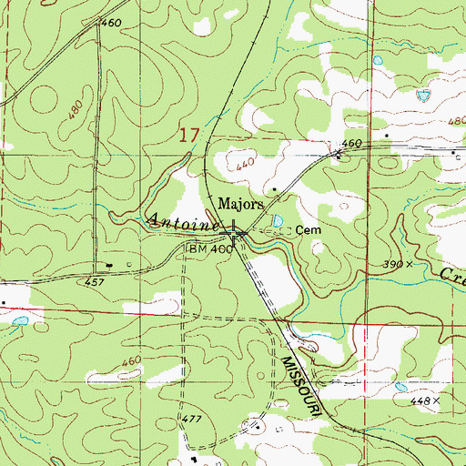 Topographic Map of Majors, AR