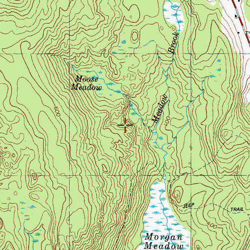 Topographic Map of Meadow Brook, ME