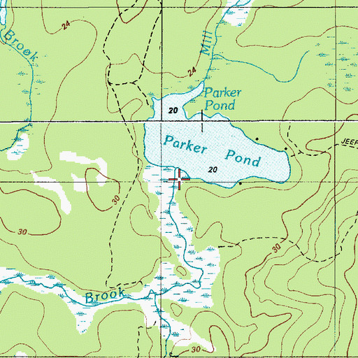 Topographic Map of Meadow Brook, ME
