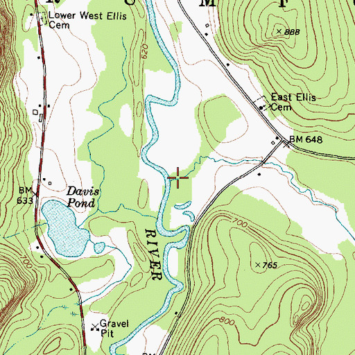 Topographic Map of Meadow Brook, ME