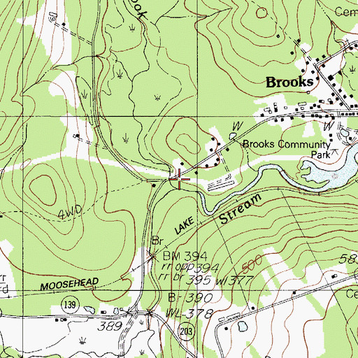 Topographic Map of Meadow Brook, ME