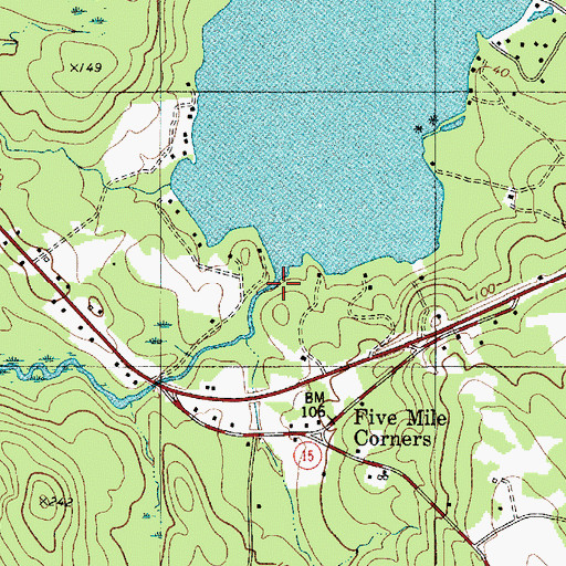 Topographic Map of Meadow Brook, ME