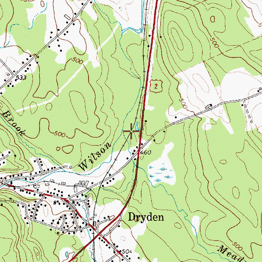 Topographic Map of Meadow Brook, ME