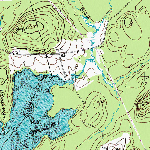 Topographic Map of Meadow Brook, ME