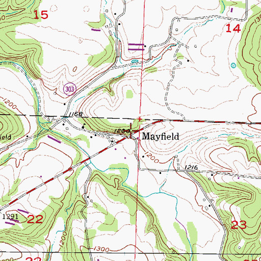 Topographic Map of Mayfield, AR