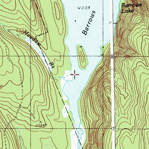 Topographic Map of Meadow Brook, ME