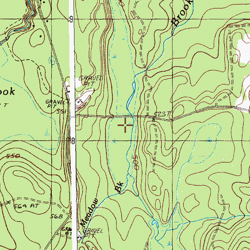 Topographic Map of Meadow Brook, ME