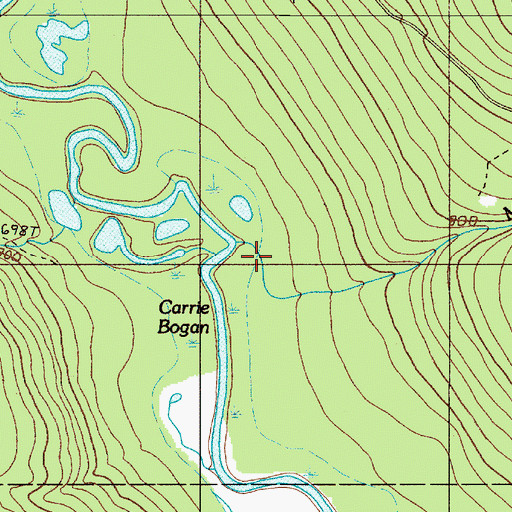 Topographic Map of Meadow Brook, ME
