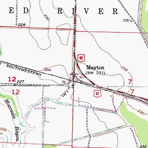 Topographic Map of Mayton, AR