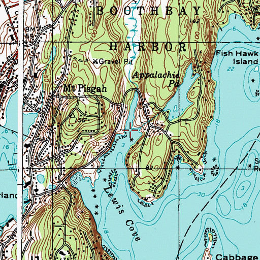 Topographic Map of Meadow Brook, ME