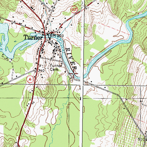 Topographic Map of Meadow Brook, ME