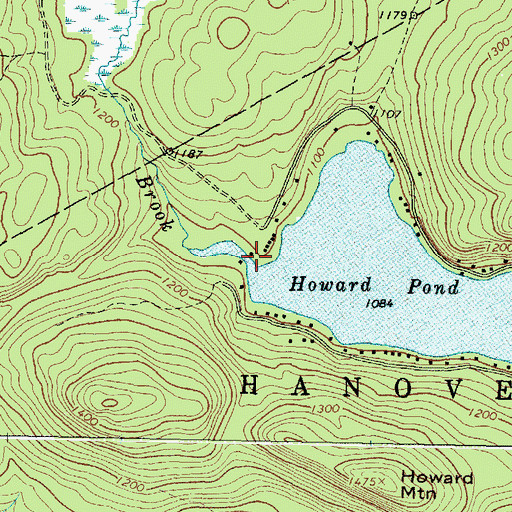 Topographic Map of Meadow Brook, ME
