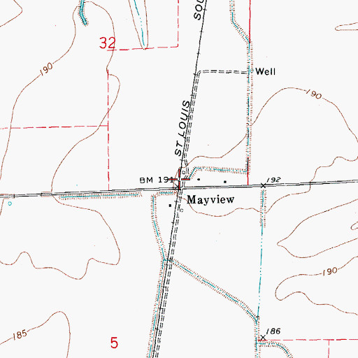 Topographic Map of Mayview, AR