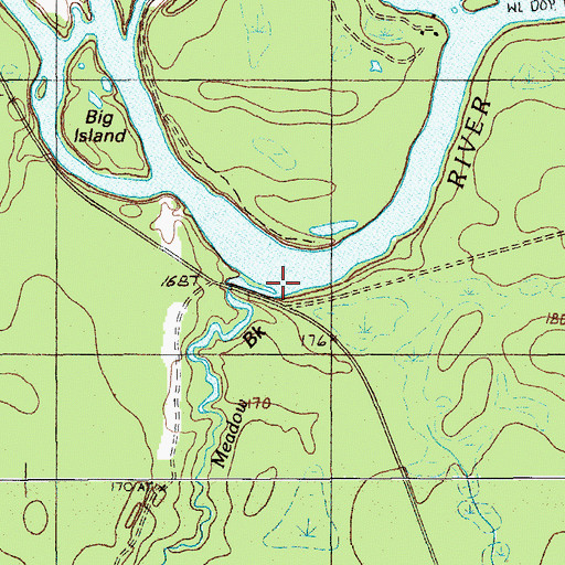Topographic Map of Meadow Brook, ME